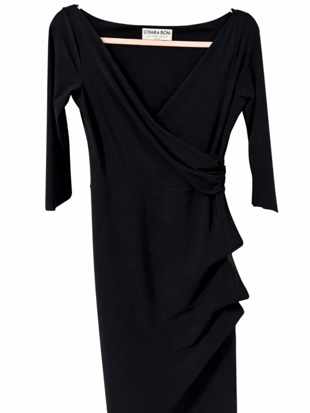 Chiara Boni La Petite Robe Black Cocktail Dress-Size 12-Elegant & Flattering